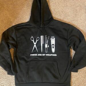 Black Hoodie barber Tools Graphic Size L